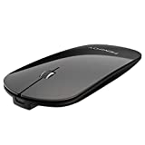 Bluetooth Mouse FENIFOX Slim Mini Whisper-Quiet Flat Portable Wireless Mice Rechargeable Compatible with Laptop,PC,Tablet Android Windows XP(Black)