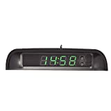 Car Clock Digital Solar Powered Car Electronic Clock Stick-On Luminous Car Clock Dashboard Auto Clock Car Watch Clock, with Adjustable Brightness, Date, Temperature