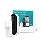 WUUK Smart Video Doorbell Camera wi-fi with Motion Detector, Battery-Powered, 1080p Door Camera Wireless, No Monthly Fee, Easy Installation, SDcard/Cloud Storage, Alexa Compatible (Black)