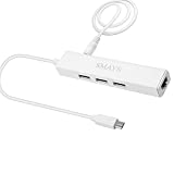 Ethernet Adapter Replacement for Roku Express 4K+2021 Streaming Stick, with Powered USB OTG Hub to Add External Storage and Wired Internet