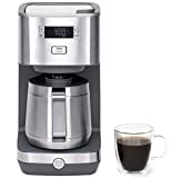GE Drip Coffee Maker With Timer | 10-Cup Thermal Carafe Coffee Pot Keeps Coffee Warm for 2 Hours | Adjustable Brew Strength | Wide Shower Head for Maximum Flavor | Kitchen Essentials | Stainless Steel