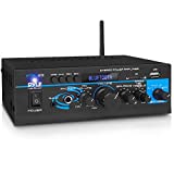 Home Audio Bluetooth Power Amplifier System - 2X40W Mini Dual Channel Mixer Sound Stereo Receiver Box w/ RCA, USB, AUX, Headphone, Mic Input, Theater, Home Entertainment, Studio Use - Pyle PTAU23