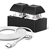 Ecarke 3D Printing Mini USB-Micro Interface 2-Key One-Handed Mechanical Gaming Keypad OSU HID Programming Macro Keys Blue Switches Weak Blue Light with 1 M USB Cable