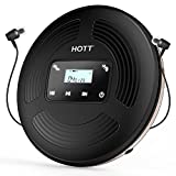HOTT CD903TF Portable CD Player for Car with Bluetooth FM Transmitter,Rechargeable Touch Button Backlight Display Black