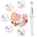 Electric Nail Drill Nails Art File Electric Manicure Drill Set, Portable Nail Buffer Fingernail Grinder Kit Multi-function Natural Toe Nail Polisher Grinding Burnishing Machine for Home Salon (5 in 1)