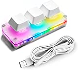 Ecarke USB Mini 3-Key Keypad Mechanical Gaming Keyboard Programming Macro with Software OSU HID Standard Keyboard(Upgrade Cherry Shaft & RGB LED)