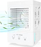 Evaporative Air Conditioner, Rechargeable Personal Air Cooler with 3 Wind Speeds 3 Cooling Levels for Home, Office and Room