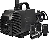 Simple Deluxe 1056 GPH Submersible Pump with 15' Cord, Water Pump for Fish Tank, Hydroponics, Aquaponics, Fountains, Ponds, Statuary, Aquariums & Inline