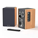 Bookshelf Speakers, BESTISAN Powered Bluetooth Bookshelf Speakers, Optical Input, Wireless Studio Monitors, 4 Inch Near Field Speaker - 50W RMS - Wood Grain 2.0 Stereo Active Near Field Monitor