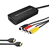 HDMI to SVideo Converter HDMI to RCA Adapter R/L Audio Video Converter Adapter Support 1080P Compatible PS3/PS4, Xbox, Fire Stick, Roku, Blu-Ray Player, VHS, VCR, DVD, STB, Camera etc.