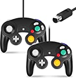 Gamecube Controller, Classic Controller Gamepad Compatible with Nintendo Wii, Upgraded - 2 Pack (Black|Black)