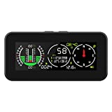 Car Inclinmeter Level Tilt Meter, Digital HUD GPS Speed Slope Meter, Real-timie Speed, Vehicle tilt/Pitch Angle, Battery Voltage with HD LCD Display for 12V Off-Road Vehicle