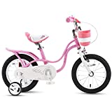 RoyalBaby Girl's Bike Little Swan for 3-9 Years Old 14 16 18 Inch Kids Bike with Training Wheels or Kickstand Basket Girls Child's Bicycle Pink White