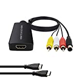 HDMI to SVideo Converter HDMI to Audio Video Converter HDMI to RCA Adapter with Svideo Cable Support 720P/1080p for PC Laptop Xbox PS3 TV STB VHS VCR Blue-Ray DVD
