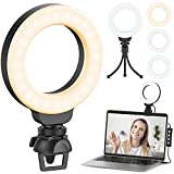 Ring Light for Laptop Computer, Ruyilam Video Conference Lighting Kit with Clip and Tripod, Desktop PC Selfie Dimmable Light with Stand Ring Light for Live Streaming, Video Recording, Makeup