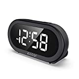 USCCE Small LED Digital Alarm Clock with Snooze, Easy to Set, Full Range Brightness Dimmer, Adjustable Alarm Volume with 5 Alarm Sounds, USB Charger, 12/24Hr, Compact Clock for Bedrooms, Bedside, Desk