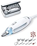 Professional Nail Drill | Electric Nail File 10 high-quality drill bits & 10 Sandpaper Bands | Powerful 8 speed Electric Manicure Set for Acrylic Nails, Gel Nails & Natural Fingernails, Beurer MP62