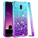 Ruky Galaxy J7 2018 Case,Galaxy J7 Refine Case,Galaxy J7 Star Case,J7 Crown Case,Galaxy J7 V J7V 2nd Gen Case,J7 Aura Case, Glitter Flowing Liquid Phone Case for Samsung Galaxy J7 2018 (Teal Purple)