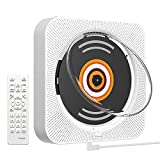 AONCO Portable CD Player, 2021 Upgraded Wall Mounted CD Player, Bluetooth Home Audio with Dust Cover / LED Screen with Remote FM Radio, Built-in High Hidelity Speaker, MP3 Headset Jack