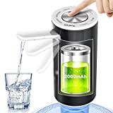Water Bottle Pump,Water Pump for 5 Gallon Bottle,2000mAh Battery USB Water jug Pump for 5 Gallon Water Pump,Portable Automatic Water Dispenser Pump for Home Office RV Camp (Foldable) Black