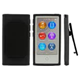 ANiceSeller(TM) Color TPU Rubber Skin Case Cover with Belt Clip for iPod Nano 7th Gen 7 7G (Black)