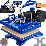 VEVOR Heat Press 12X15 Inch Heat Press 6 in 1 Swing Away Heat Press Machine T-Shirt Sublimation Printer Transfer with Dual-Tube Heating Accurate Control Screen Display for DIY Shoes T-Shirts Cap Mugs