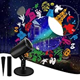 Halloween Projector Lights Outdoor Waterproof, Moving Pumpkin Halloween Light Projector, with 360° Automatic Rotation Function Holiday Projector Decorations for Outdoor Indoor Party Patio Gard