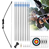 Rtemis 43 Inch Recurve Bow and Arrows Set Longbow Kit wih Bow SightArchery Kit 18 Lb for Adult Beginners Youth Teen Gifts Outdoor Sports Hunting