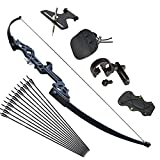Tongtu Archery Takedown Recurve Bow and Arrows Set for Adults 30 40 lbs Aluminum Alloy Riser Hunting Archery Longbow kit Right Hand