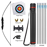 NIY Takedown Recurve Bow and Arrow Set Hunting Longbow Archery Bow and Arrow for Adults 30-40lbs (Blackhawk, 30lb)