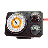 Sun Company Navigat'r 6 - Six-Function Dashboard Instrument for Car and Truck | Altimeter, Barometer, Ball Compass, Thermometer, LED Light, Signal Mirror